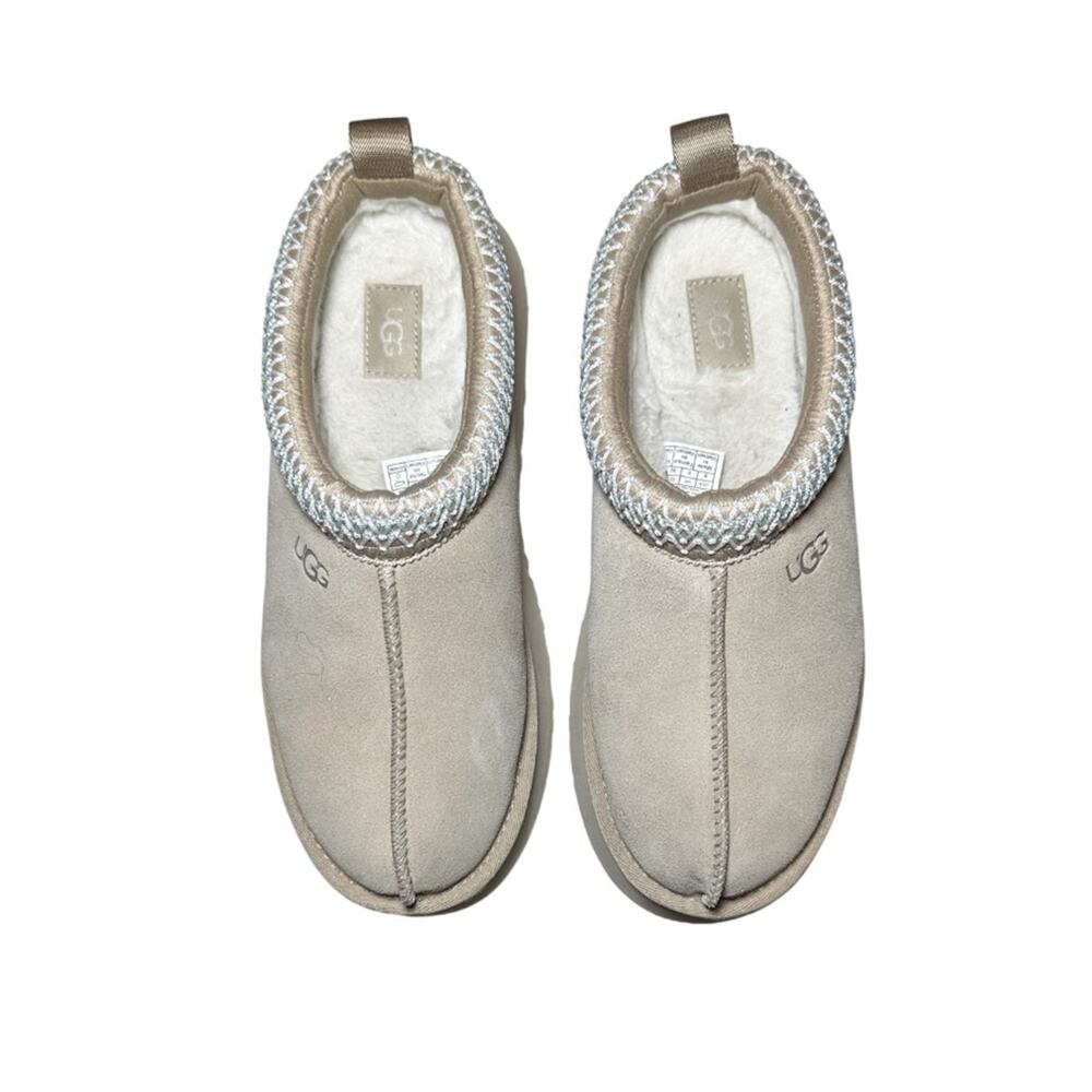 UGG Tazz II Sand Suede Shearling Platform Slippers Women's Size 8 - Picture 3 of 7